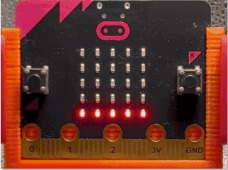 micro:bit でおもちふくらみシミュレーターを動かす様子