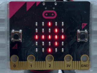 花火パワー連打チャレンジをmicro:bitで動かしているようす
