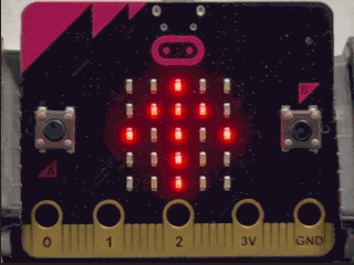 マイクロビットで目のエクササイズナビのプログラムを実行している動画